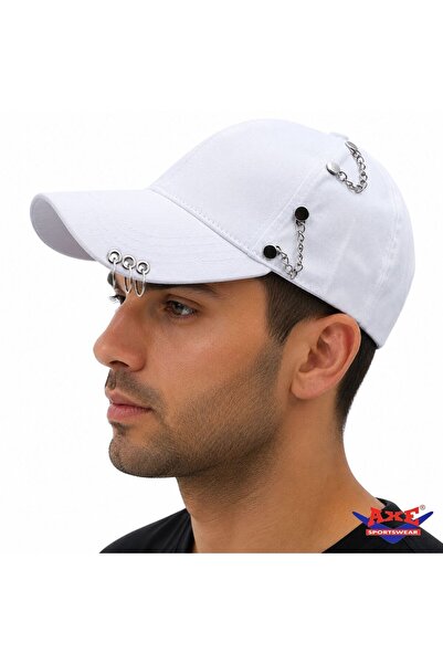AXE SPORTSWEAR Șapcă de baseball cu inel piercing și detaliu cu lanț, cu velc...