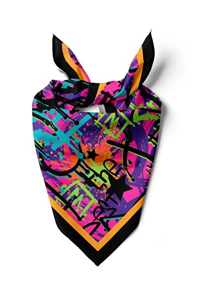 Vissona Violla B35 Kadın Pembe The X Desenli 50x50 Bandana DG0823-22