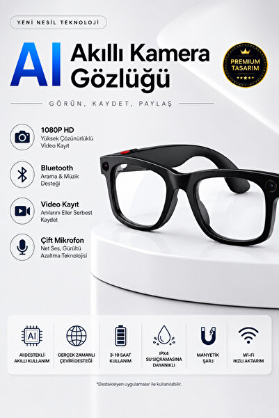 L'eDoren Ai Smart Camera Glasses 1080P Hd Video Recording Bluetooth Calling M...