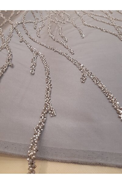 Safir Kumaş Dal Desen Akıtma Desen İşlemeli Dantel 2.5 Metre (Astar Dahil)