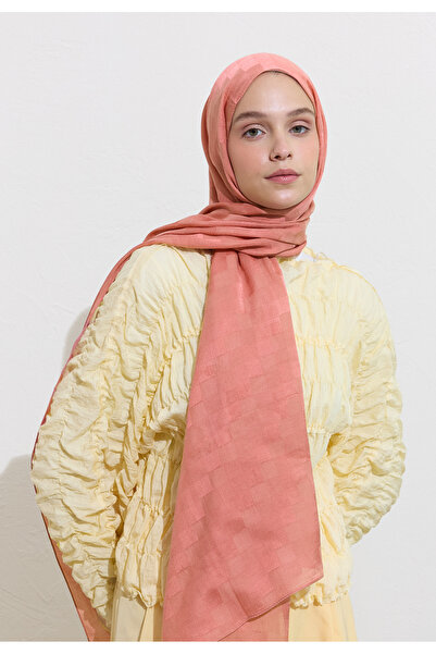Freshscarfs Nori İpeksi Jakar Şal Gül Pembe