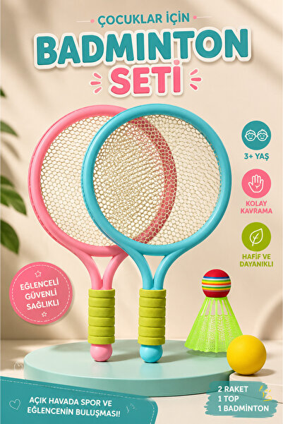 İMVULA Çocuk Badminton Tenis Seti Plaj Bahçe Spor Oyuncakları