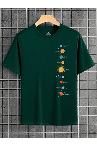StartMore Tricou oversize unisex cu imprimeu Solar System