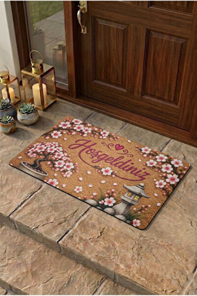 SoGood Concept Japanese Cherry Blossom (Sakura) Design Doormat - Digital Prin...