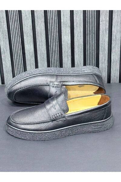 Greyybull Shoes Crne muške cipele od prave kože, ležerne cipele, mokasine, la...