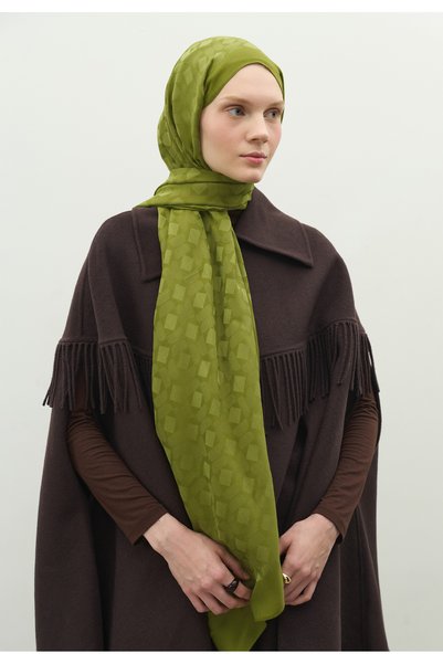 Freshscarfs Oslo Pamuk Floş Jakarlı Şal Orman
