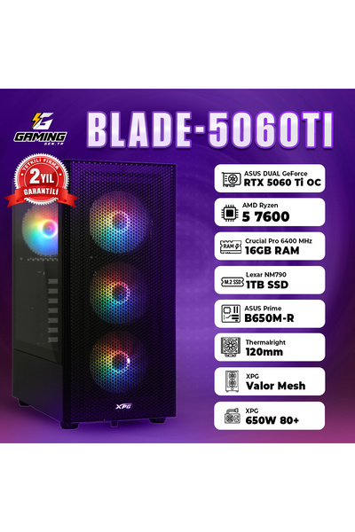 GamingGenTR BLADE-5060TI / AMD Ryzen 5 7600 / Asus Dual RTX 5060 TI 16GB / 16...