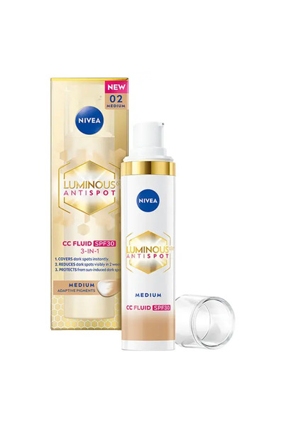 NIVEA Cremă fluidă de zi Nivea Luminous CC 3-în-1 FPS30 Medium