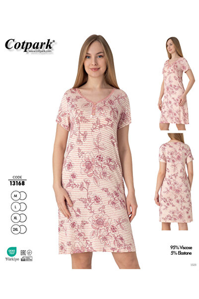 Cotpark Soft Textured Flexible Viscose Women's Nightgown 13168