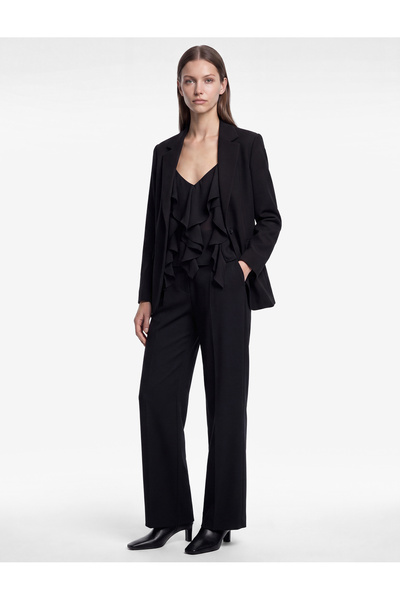 Koton V-Neck Sleeveless Flounce Chiffon Blouse