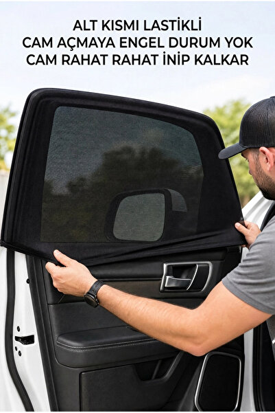 RS AUTO AKSESUAR قطعتان من ستائر النوافذ الجانبية للسيارة باللون الأسود، مظلة...