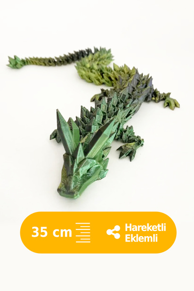 Artimon 3D Store Kristal Ejderha 35 cm Parlak Yeşil Renkli Ejderha | Oyuncak ...