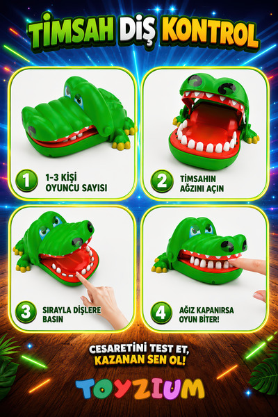 Shem Finger-Biting Angry Crocodile - Fun Kids' Game with Dentist Theme