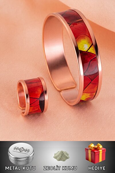 OSMANLI GÜMÜŞ Women's Copper Bracelet Ring Set - Sunny Model Special Edition ...