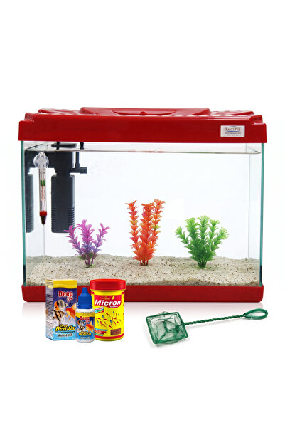 Kanki Pet Akvaryum KP5018 Ekonomik Hazır Set Kırmızı 50 CM ( 26 Litre )