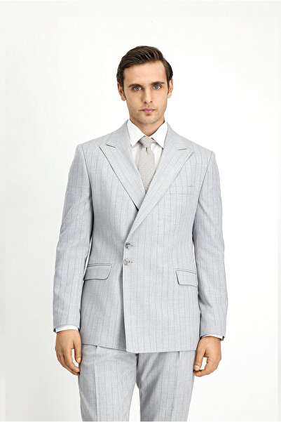 Kiğılı 7 Drop Slim Fit тесен крой, италиански крой, двуредно сако с ивици