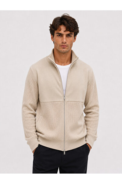PROLET Gabardine Roba Detailed Men's Waffle Jacket