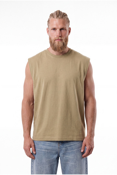 Machinist Men's Oversize Crew Neck Basic Undershirt Mold Green