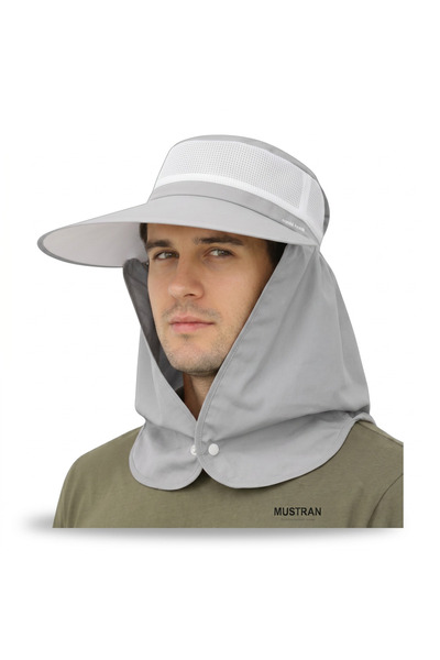 Mustran Unisex Güneş Korumalı Geniş Siperli Ense Korumalı Yazlık Güneş Şapkas...