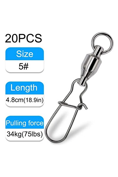 Choice Size 5 20PCS 20PCS Swivel Snap Connector Pin Ball Bearing Rolling Ring...