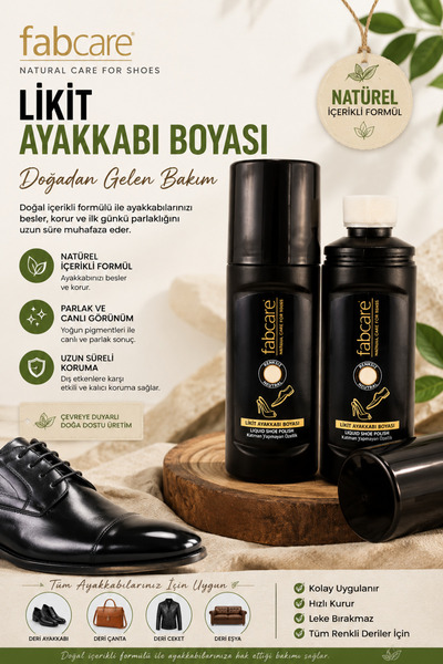 Fabcare Likit Ayakkabı Boyası Naturel 75 ml – Katman Yapmayan Parlak Bakım