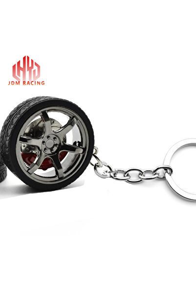 Choice B design Black Hot RIM Car Wheel Hub Keychain Key Ring with Brake Disc...