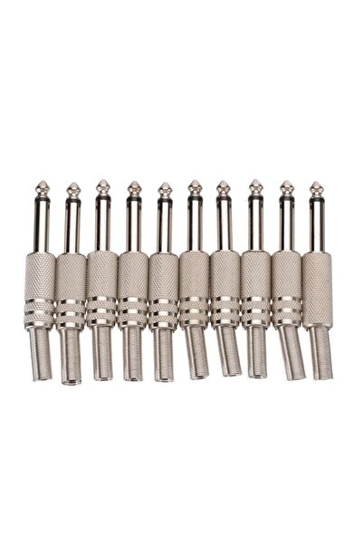 Choice 10Pcs 10pcs/pack 6.35mm Male Soldering Audio Connector 1/4" Mono Jack ...