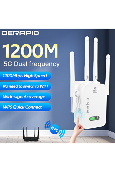 Choice EU Plug WiFi Repeater 1200Mbps Wireless Amplifier Dual Band 2.4G 5GHz ...