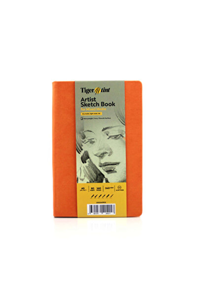 Tigertint Skečbuk s tvrdim koricama 140 g A5 80 listova narandžasta 100140506