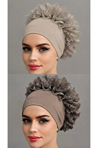 ALDAIYR 2 Pcs Ruffle Bonnet Hijab Bonnet