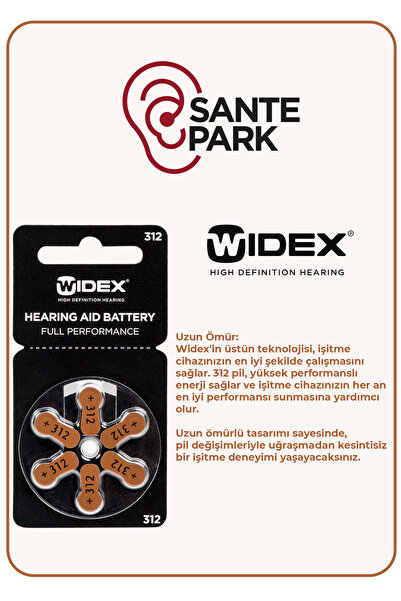 WİDEX İsitme Cihazi Pili - 1 Paket 312 Pil - Kulak Cihazi Pili - İsitme Cihazi Pili 312