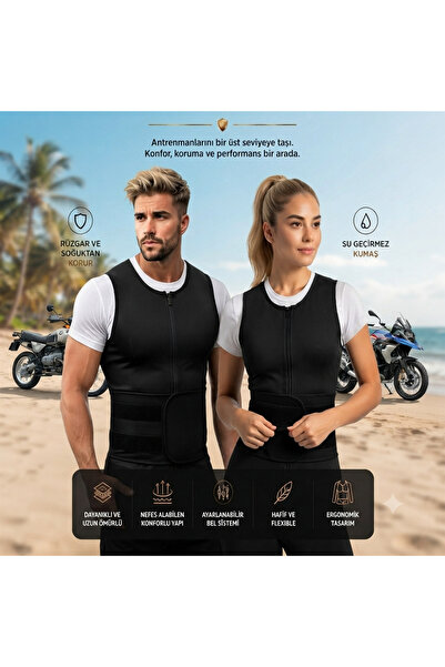 Markaflex Motosiklet Ayarlanabilir Beden Unisex Motorcu Içlik Termal Yelek Mo...