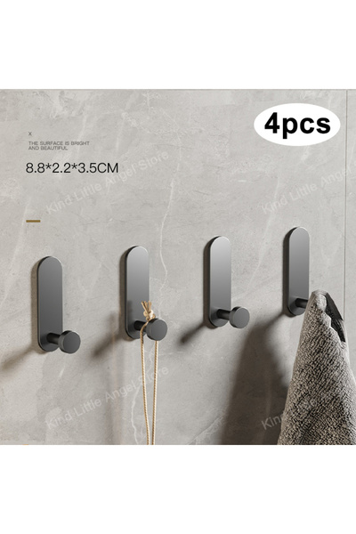 Choice1 Grey 4PCS 2-6Pcs Stainless Steel Bathroom Robe Hooks Superglue Adhesi...