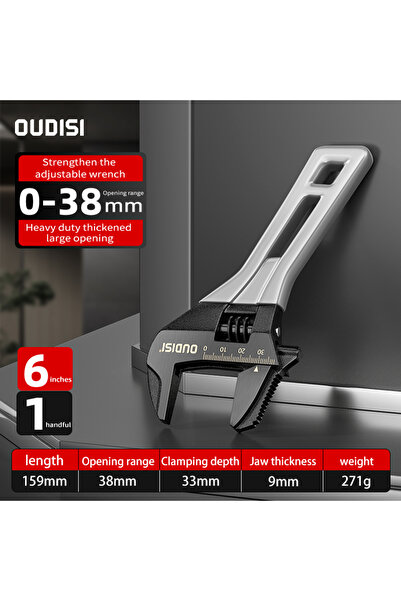 Choice Deli 6 inch Adjustable Large Open Steel Wrench Universal Mini Spanner ...