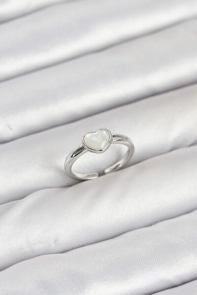 Inure Jewelry Brass Silver Color Heart Women Ring