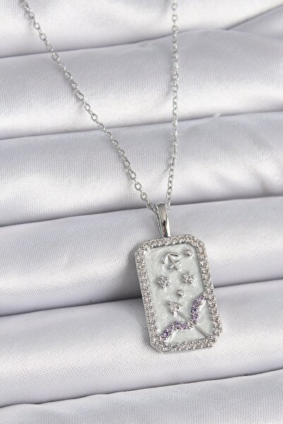 Inure Jewelry 316L الصلب الفضة اللون سلسلة القوس زودياك تسجيل الزركون حجر قلا...