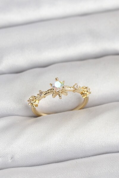 Inure Jewelry Gold Color Brass Star Model Women's Ring