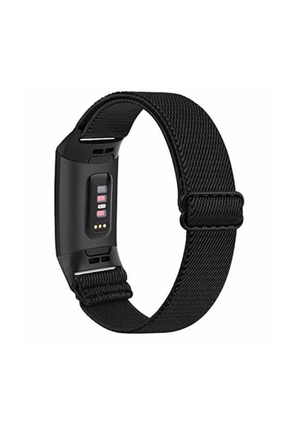 Choice سوار رياضي مرن بديل لساعة Fitbit Charge 6 من النايلون الأسود لساعة Cha...