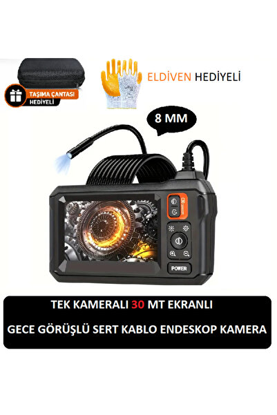 whitetech Ekranlı Tek Kameralı 30 Mt Sert Kablo Gece Görüşlü Endeskop Yılan K...