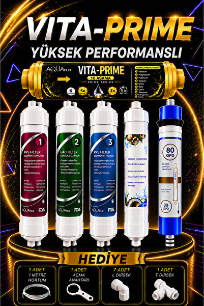 AQUAFLO Su Arıtma Filtresi – Tüm Marka Kapalı Kasa Mineralli 6’lı Filtre Seti