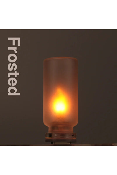 Choice1 Frosted USB Flame Flickering LED Frosted Clear Glass Candle Night Lig...