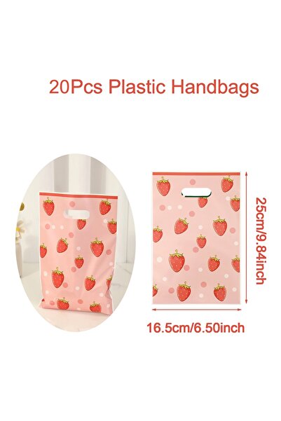 choice2 16.5x25cm 20pcs 10/20/50pcs Strawberry Gift Bags Plastic Candy Bags w...