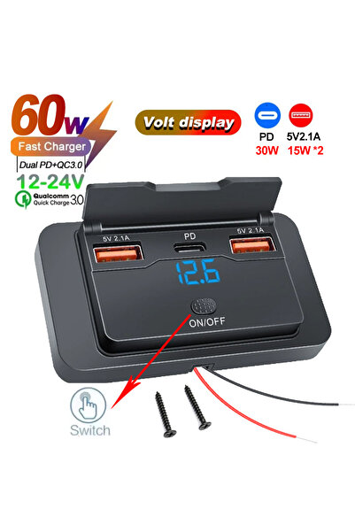 Choice1 3 Ports with Switch Car Charger Socket Adapter with Switch 2/4 Ports ...