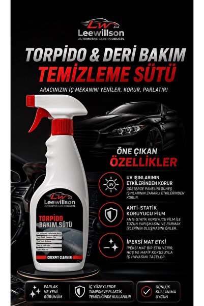 LeeWillson Torpido Temizleyici, Bakımı ve Koruyucu Süt 500ml - Mat Görünüm, A...