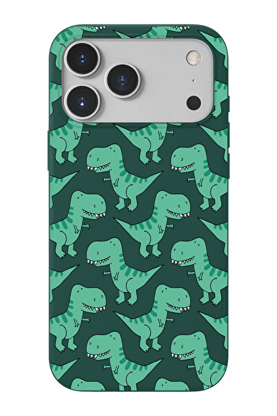 shoptocase iPhone 17 Pro Max/18 Pro Max Uyumlu Dinozor Desenli İçi Süet Lansm...