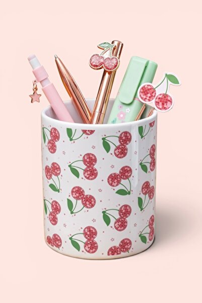 Cool Stuff Cherry Disco Cherry Patterned Pen Holder