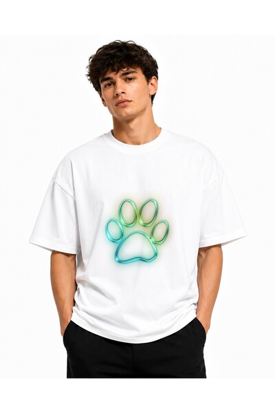 Inscriptie Ουνισέξ Βαμβακερό T-shirt Υψηλής Ποιότητας  "Πόδι Γάτας "