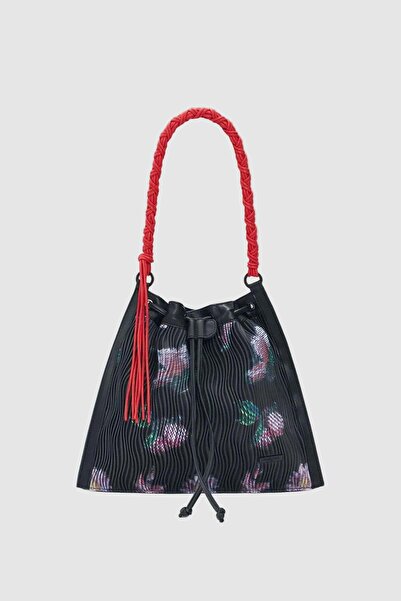 Desigual Rucsac de damă cu imprimeu floral și mâner împletit