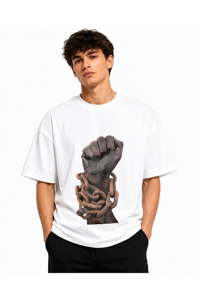 Inscriptie Unisex Premium Cotton Casual T-Shirt "Mental health in chains"