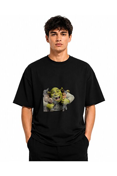 Inscriptie Tricou Unisex Bumbac Premium Casual " Shrek, Donkey and Puss in bo...